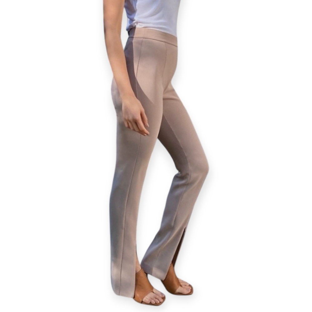 Aritzia Babaton ROCKWELL Split Cuff High Waist Stretch Pants Beige Tan 6